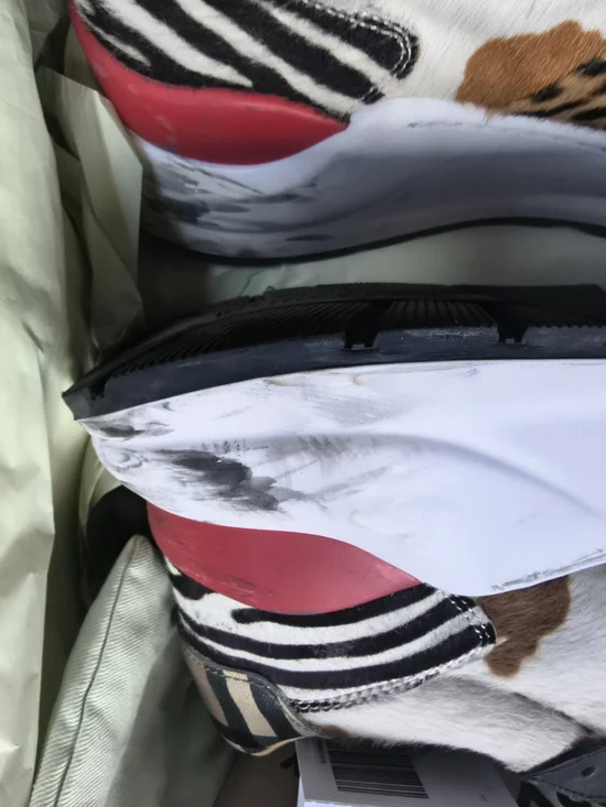 Burberry Multicolored Animal & Check Print Sneakers with Green Laces - Picture 3 of 9